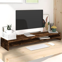 Vidaxl - Support de moniteur Chêne fumé 100x24x13 cm Bois d'ingénierie
