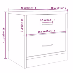VidaXL 815407 Table de nuit et table de chevet Chêne - Vue supplémentaire 7