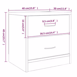 VidaXL 815408 Table de nuit et table de chevet Chêne - Vue supplémentaire 7