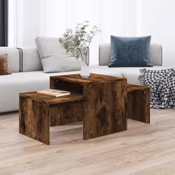 vidaXL Ensemble table basse Chêne fumé 100x48x40 cm Bois d'ingénierie - TU