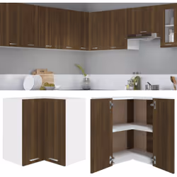 Cette armoire d'angle suspendue optimise l'espace de votre cuisine en offrant un grand espace de rangement pour vos effets pe ...