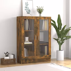 vidaXL Armoire à vitrine Chêne fumé 82,5x30,5x115 cm Bois d'ingénierie