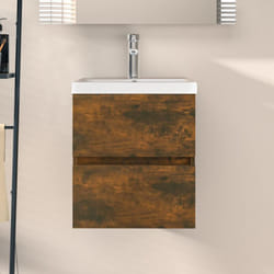 Vidaxl - Armoire de lavabo Chêne fumé 41x38,5x45 cm Bois d'ingénierie