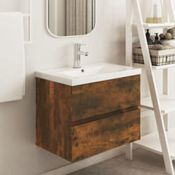 Vidaxl - Armoire de lavabo Chêne fumé 60x38,5x45 cm Bois d'ingénierie