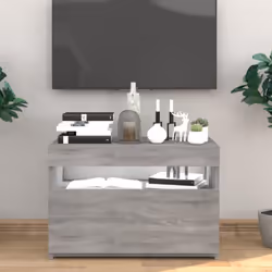 Avec un design à la fois élégant mais pratique, ce meuble TV avec éclairage LED deviendra certainement un point central de vo ...
