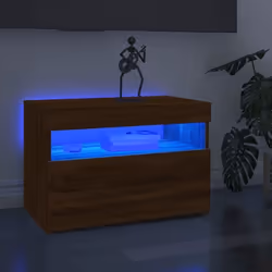 vidaXL Meuble TV avec lumières LED Chêne marron 60x35x40 cm