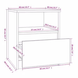 VidaXL 815816 Table de nuit et table de chevet Chêne - Vue supplémentaire 8