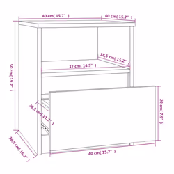 VidaXL 815817 Table de nuit et table de chevet Chêne - Vue supplémentaire 8