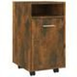 vidaXL Armoire appoint à roues Chêne fumé 33x38x60cm Bois d'ingénierie - TU