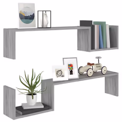VidaXL 815934 étagères Bois Gris - Vue supplémentaire 4