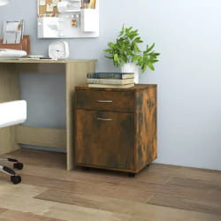vidaXL Armoire roulante Chêne fumé 45x38x54 cm Bois d'ingénierie - TU