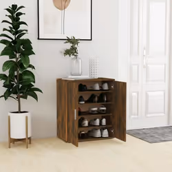 vidaXL Meuble à chaussures Chêne fumé 60x35x70 cm Bois d'ingénierie - TU