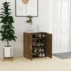 vidaXL Meuble à chaussures Chêne fumé 60x35x70 cm Bois d'ingénierie - TU