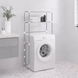 Ce support de rangement à 2 niveaux au-dessus de la machine à laver est certainement une solution parfaite pour créer des esp ...