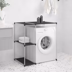 Ce support de rangement au-dessus de la machine à laver est certainement une solution parfaite pour créer des espaces de rang ...