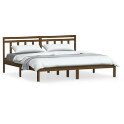 vidaXL Cadre de lit sans matelas marron miel bois massif 200x200 cm - 200 x 200 cm