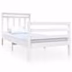vidaXL Cadre de lit sans matelas blanc bois massif - 90 x 190 cm