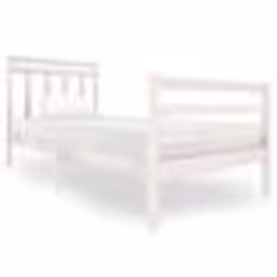 vidaXL Cadre de lit sans matelas blanc bois massif 90x200 cm - 90 x 200 cm