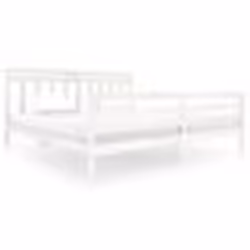 vidaXL Cadre de lit sans matelas blanc bois massif 200x200 cm - 200 x 200 cm