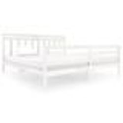 vidaXL Cadre de lit sans matelas blanc bois massif 200x200 cm - 200 x 200 cm