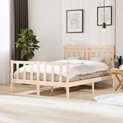 Cadre De Lit Lit Adulte Pour Chambre À Coucher Bois Massif 140x200 Cm Vidaxl