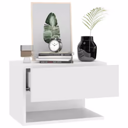 VidaXL 810954 Table de nuit et table de chevet Blanc - Vue supplémentaire 4