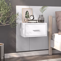 Cette table de chevet murale est la solution parfaite pour votre espace de vie afin de maximiser l'espace et de garder les su ...
