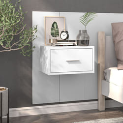 Vidaxl - Table de chevet murale Blanc