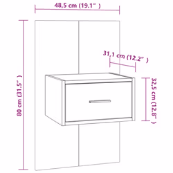 VidaXL 810977 Table de nuit et table de chevet Chêne - Vue supplémentaire 8