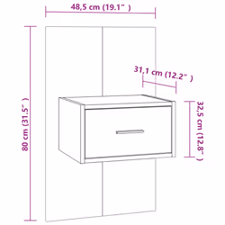 VidaXL 810980 Table de nuit et table de chevet Couleur du béton - Vue supplémentaire 8