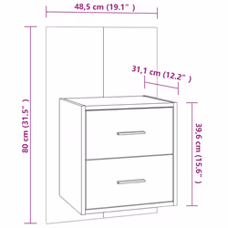 VidaXL 810991 Table de nuit et table de chevet Noir - Vue supplémentaire 8