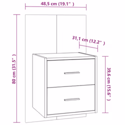 VidaXL 810998 Table de nuit et table de chevet Couleur du béton - Vue supplémentaire 8