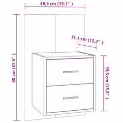 VidaXL 811001 Table de nuit et table de chevet Blanc - Vue supplémentaire 8