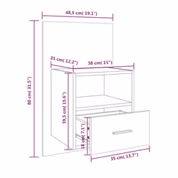 VidaXL 811015 Table de nuit et table de chevet Couleur du béton - Vue supplémentaire 8