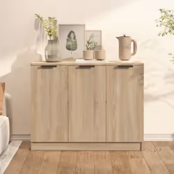 Introduisez un air de charme moderne dans votre intérieur existant avec ce buffet ! Matériau facile à nettoyer : le bois d'in ...