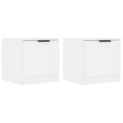 vidaXL Tables de chevet 2 pcs Blanc 40x39x40 cm - TU
