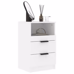 VidaXL 811232 Table de nuit et table de chevet Blanc - Vue supplémentaire 6
