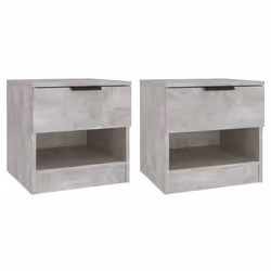 vidaXL Tables de chevet 2 pcs Gris béton Bois d'ingénierie - TU