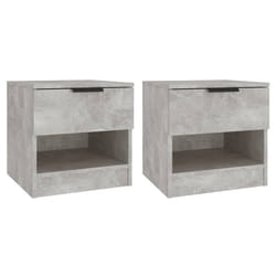 vidaXL Tables de chevet 2 pcs Gris béton Bois d'ingénierie - TU