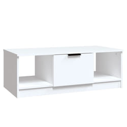 vidaXL Table basse blanc 102x50x36 cm bois d'ingénierie - TU