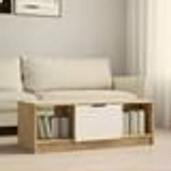 vidaXL Table basse blanc et chêne sonoma 102x50x36cm bois d'ingénierie - TU