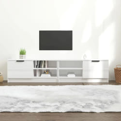 vidaXL Meubles TV 2 pcs Blanc brillant 80x35x36,5 cm Bois d'ingénierie