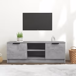 vidaXL Meuble TV Gris béton 102x35x36,5 cm Bois d'ingénierie