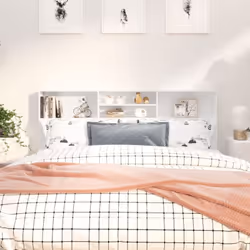 Cette armoire de tête de lit est conçue pour être un complément parfait à votre chambre à coucher. Matériau haute de gamme :  ...
