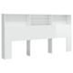 vidaXL Armoire de tête de lit Blanc brillant 200x19x103,5 cm - TU
