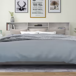 VidaXL 811902 tête de lit et pied de lit Gris - Vue supplémentaire 5