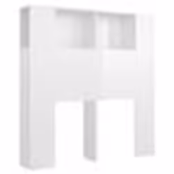 vidaXL Armoire de tête de lit Blanc brillant 100x18,5x102,5 cm - TU