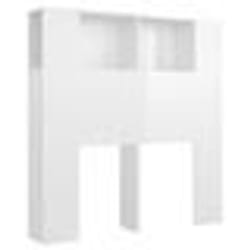 vidaXL Armoire de tête de lit Blanc brillant 100x18,5x102,5 cm - TU