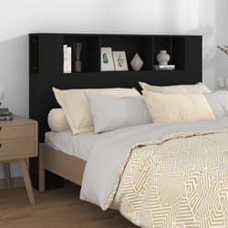 Armoire de tête de lit Noir 140x18,5x104,5 cm Vidaxl