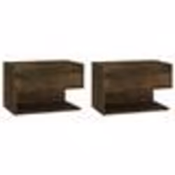 vidaXL Tables de chevet murales 2 pcs Chêne fumé - TU